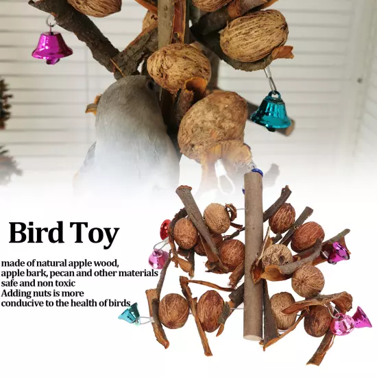  Chewing String Safe Healthy Hanging Bird Bite Toy With Bell And Hook AD5