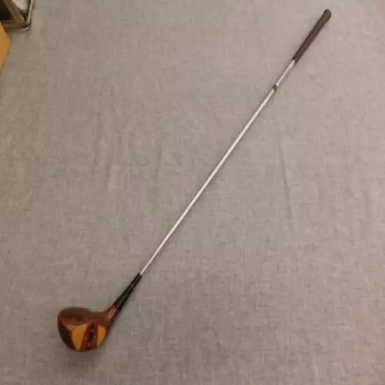 AR LOU HAMEL PERSIMMON REG. NO. 4150 DRIVER STEEL SHAFT+LEATHER GRIP RH 42''