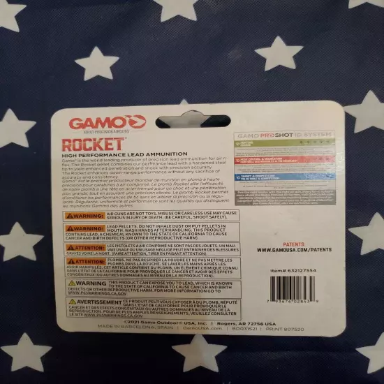 Gamo Rocket .22 Caliber Pellets 14.5 Grain Airgun Pellets 100ct ~ New