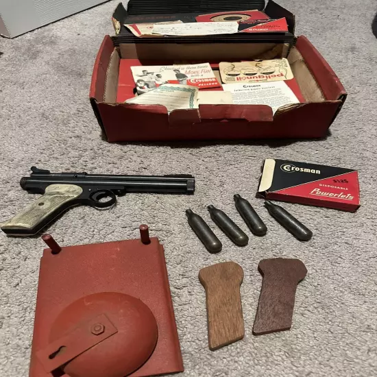 Vintage Crosman Arms Co. 22 Cal Pellet Model 150 With Box And Extras