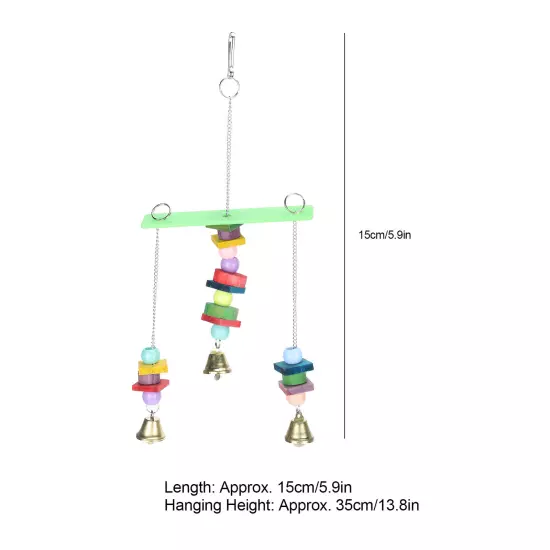 Pet Bird Swing Chew Toy Hanging Cage Multicolored Acrylic Wooden For Small M AD5