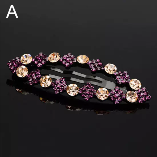 Women Girls Bling Crystal Hairpins Rhinestone Hair Clip Pins Barrettes Headwear