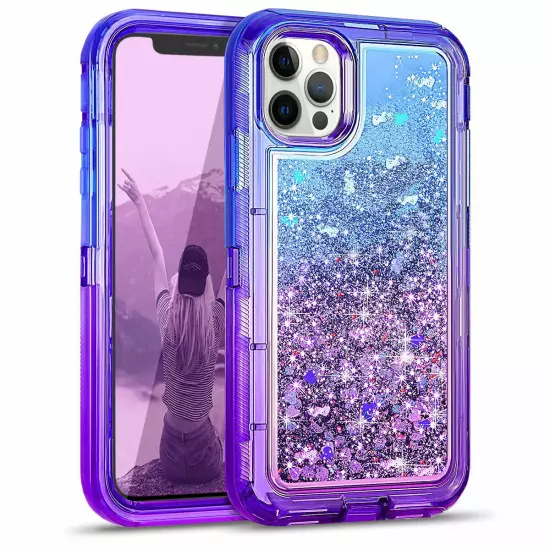 Shockproof Case For iPhone 15 14 13 12 11 Pro Max XR 8 Plus Liquid Glitter Cover