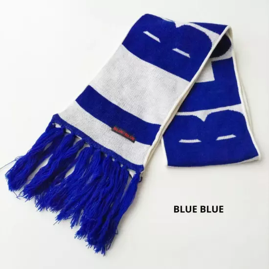 Blue Blue Logo White Blue Red Knitted Muffler Scarf