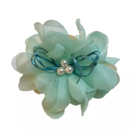 Women Large Chiffon Flower Bow Hair Claw Clip Hairgrip Hair Clamp Jaw Barrettes/