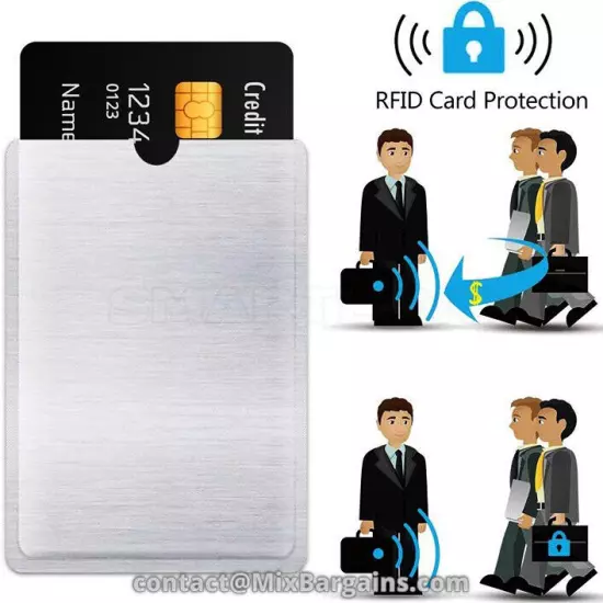 RFID BLUE, 1 (ONE) SLEEVE BLOCKING CREDIT/DEBIT/ID CARD ANTI-THEFT SHIELD