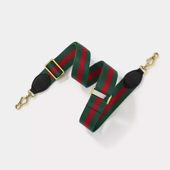 New Crossbody Shoulder Strap Gucci Replacement No Logo Green Red Web Leather