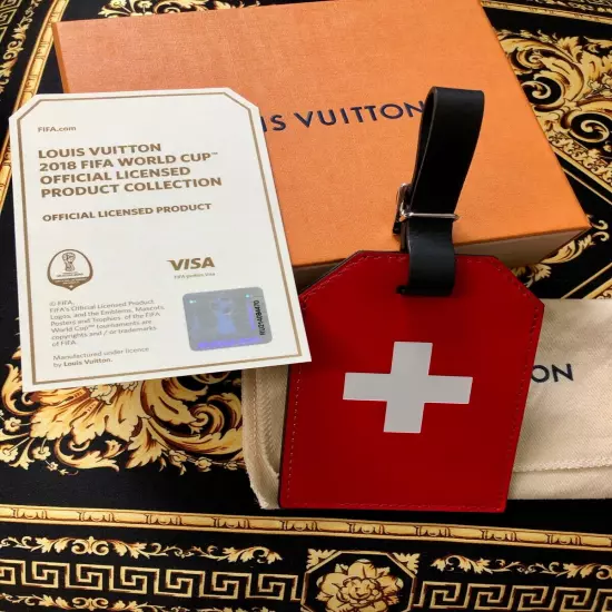 Louis Vuitton FIFA 2018 World Cup Luggage Tag Switzerland RARE NEW in box 