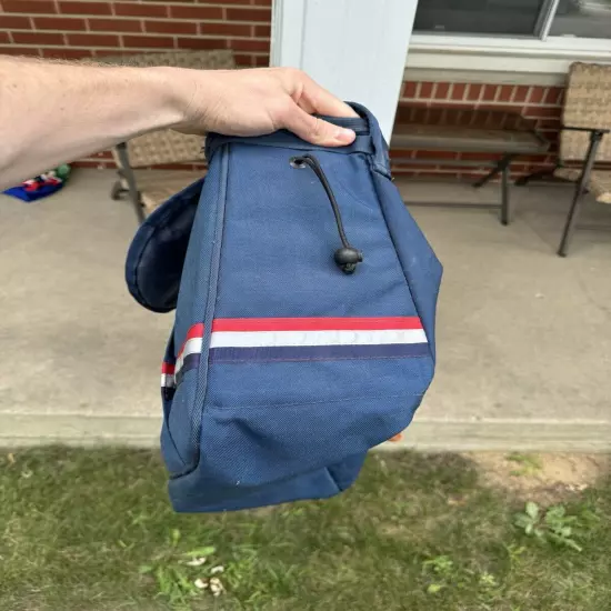 VINTAGE USPS MAIL CARRIER SATCHEL BAG NYLON WITH LEATHER SHOULDER STRAP USA