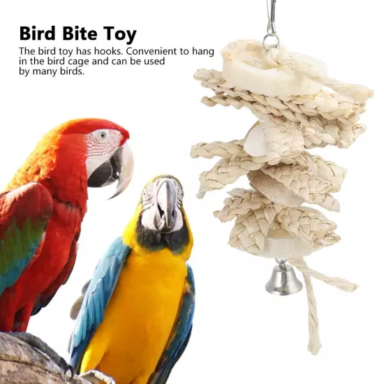 Bird Chew Toy Hanging Natural Corn Husk Loofah Bite Gnawing Toy For Lovebird