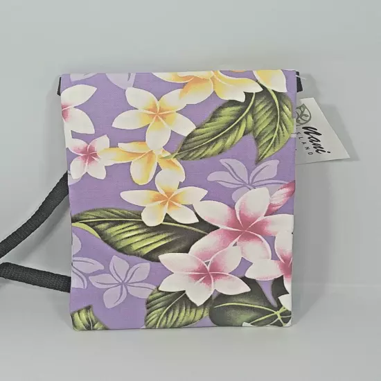 NANI ISLAND NIGHT BLOOMING BOUQUET LAVENDER IPHONE/PASSPORT BAG 7.5"Hx5"W NEW 