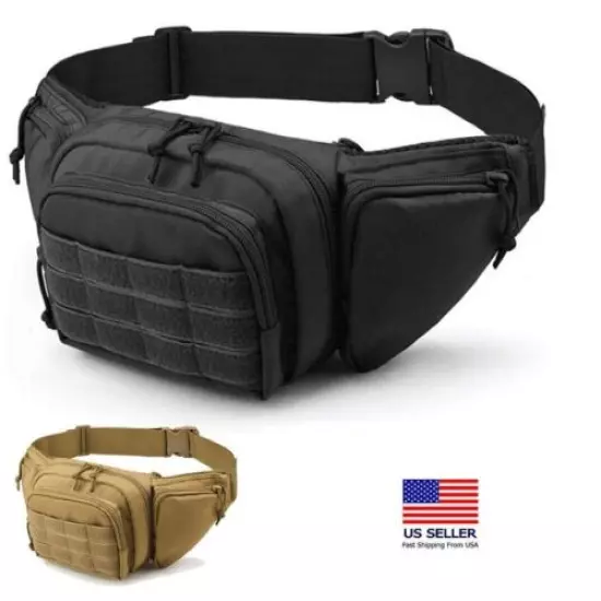 Tactical Waist Bag Holster Concealed Carry Fanny Pack Gun Mag Pouch Airsoft Hunt