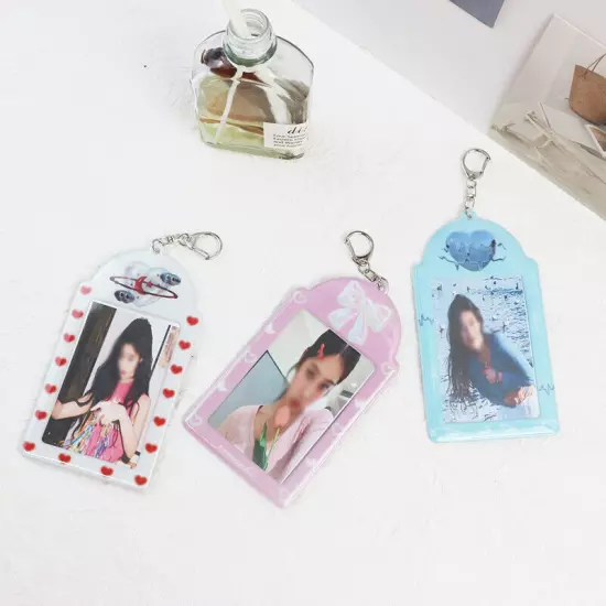 Cute Photocard Holder Idol Photo Case ID Card Cover Keychain Bag Pendant `