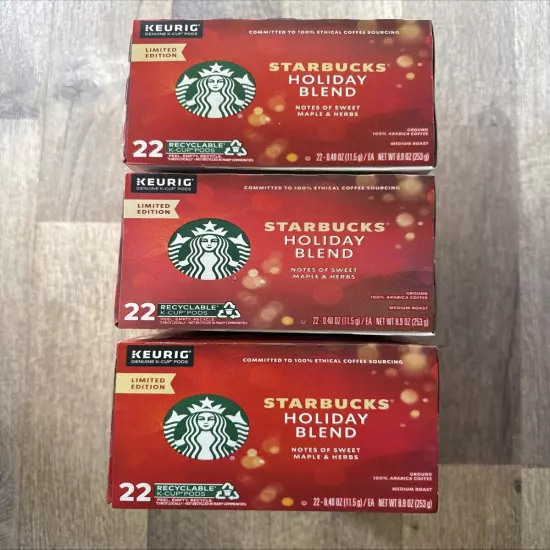 Starbucks Holiday Blend Coffee Medium Roast, 66 ct, Limited Edition Maple & Herb