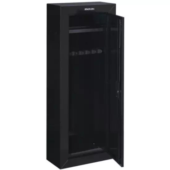 8-GUN SECURITY STORAGE CABINET Three Point Locking Safe Black Steel 55"