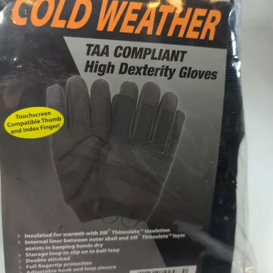 CCP Industries Tactical Gloves Cold Weather High Dexterity Large 3M Insulation 