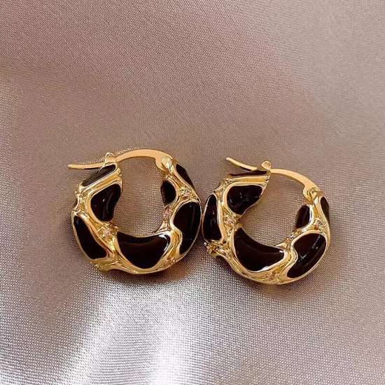 1Pair Vintage Temperament Hoop Earrings For Women Girls Delicate Jewelry Gifts