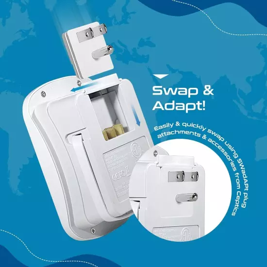 Ceptics World Travel Adapter Kit for Europe, UK, China, Australia, Japan