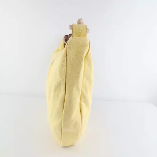 Vintage 90s Levis Spell Out Roped Canvas Floral Hobo Handbag Purse Tote Yellow