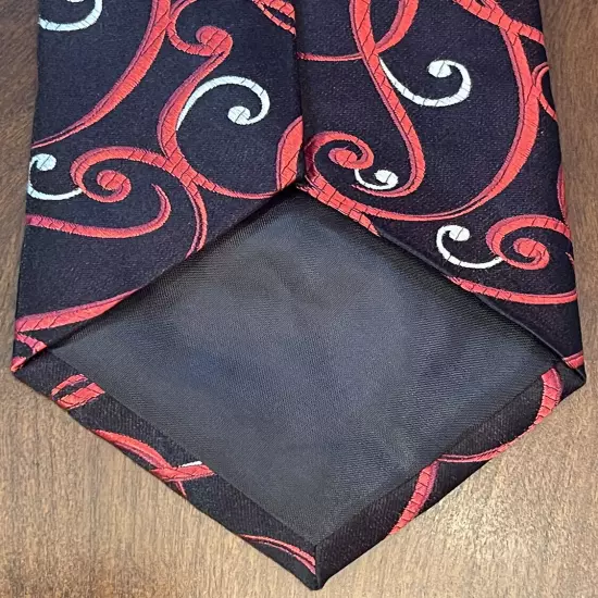 Van Heusen, Red, Black, Hand Made, 100% Silk, Men’s Neck Tie, Made In China