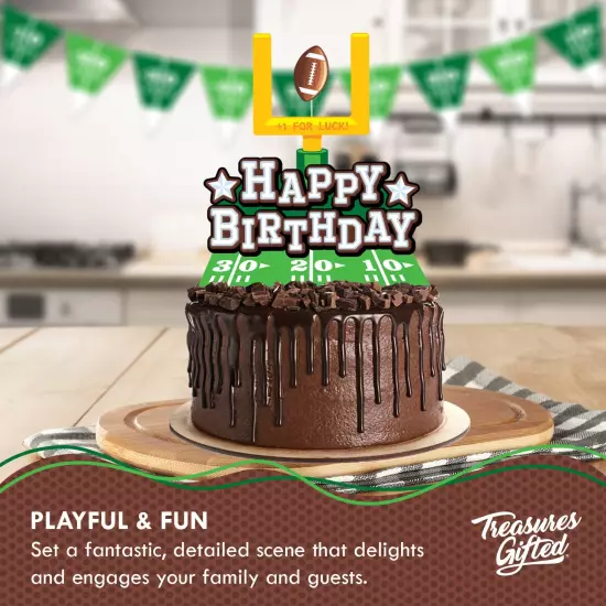 Happy Birthday Football Cake Topper - Football Party Decorations - Football Part