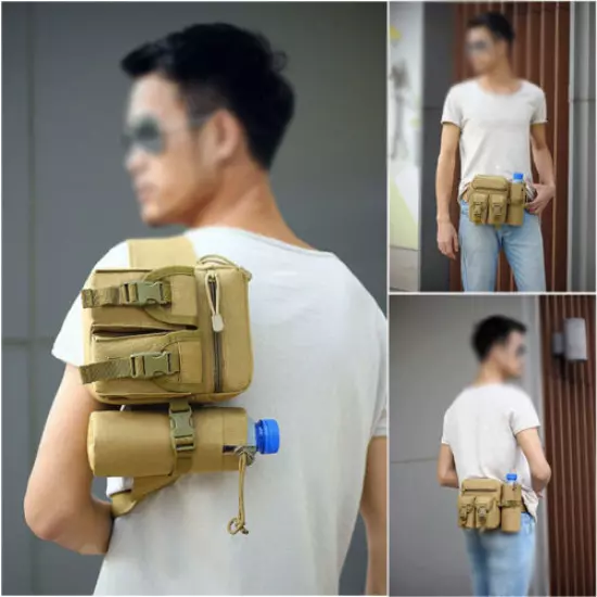 Tactical Molle Cycling Bag Waist Belt Bags Water Bottle Phone Pouches Storage