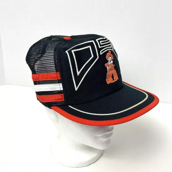 Oklahoma State Cowboys OSU 3 Stripe Mesh Trucker Snapback Hat USA Vintage 1984