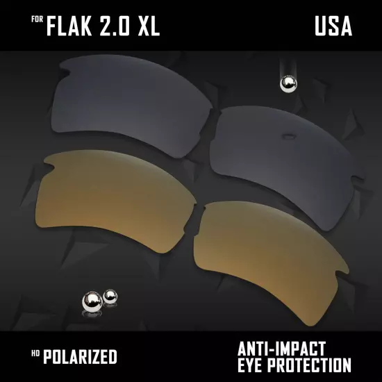 Anti Scratch Polarized Replacement Lenses for-Oakley Flak 2.0 XL OO9188 Options