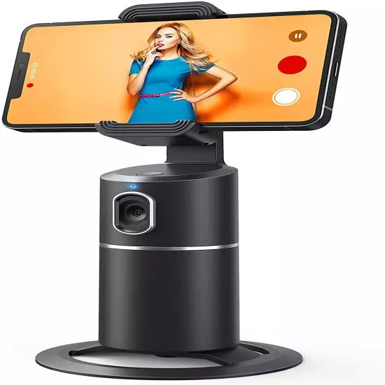 Auto Face Tracking Phone Holder, No App Required, 360° Rotation Face Body Phone 