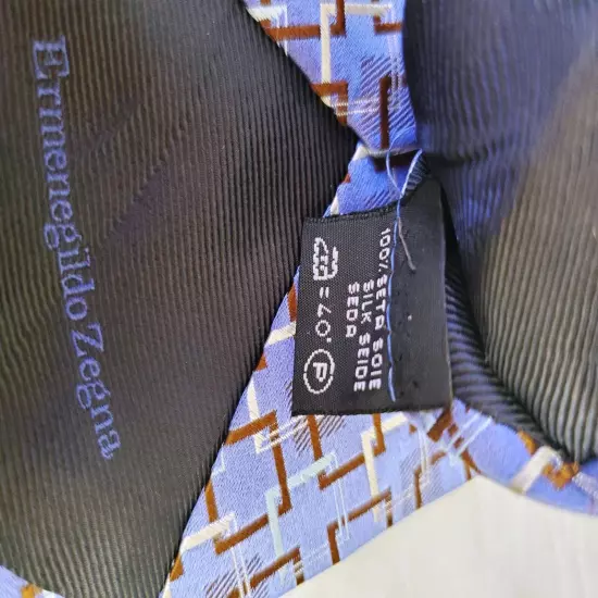 Ermenegildo Zegna 100% Silk Men's Neck Tie Made in Italy