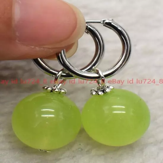 8/10/12mm Natural Multicolor Gemstone Round Beads Silver Leverback Earrings