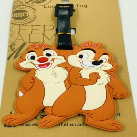 New Disney Chip & Dale PVC Travel Bags Baggage Backpack Suitcase Luggage Tags