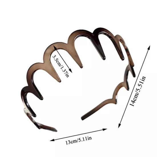 Women Non-Slip Resin Wave Hair Comb Hairband Headband Hair Hoop Toothed Headwear