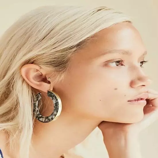 Free People Hidden Resin Hoop Earring NWT $28