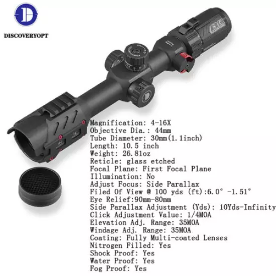 Discovery Tactical Rifle Scope FFP 4-16x44 Optical Sight long range For Hunting