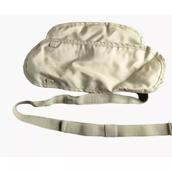 Travel Pouch Money Belt Fanny Pack Belt Bag Ivory Beige Dual Zipper Lightweight