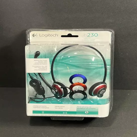 Logitech H230 ClearChat Style Premium Behind the Head PC Headset Sealed NEW