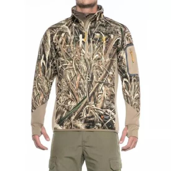 New Men`s Browning Wicked Wing Smoothbore 1/4 Zip Neck Pullover Realtree Max 5