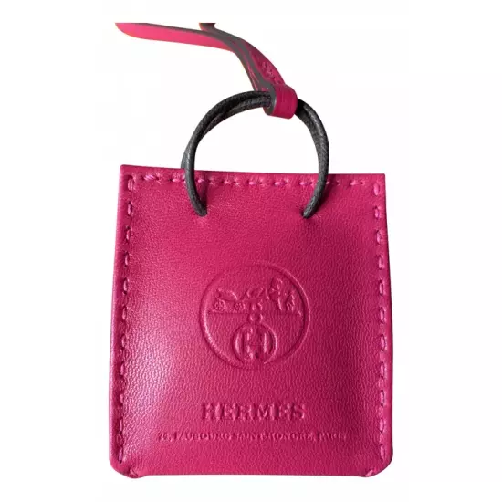 BWT HERMES MILO LAMBSKIN ROSE MEXICO PINK SHOPPING BAG CHARM