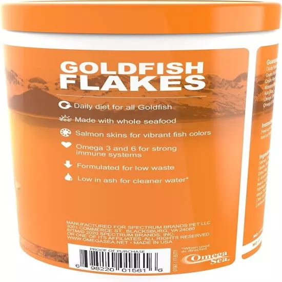 Omega One Goldfish Flakes, 5.3 oz.