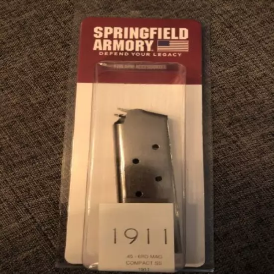 Springfield Armory 1911 6 Round Compact Magazine CUSTOM BRIGHT STAINLESS NEW