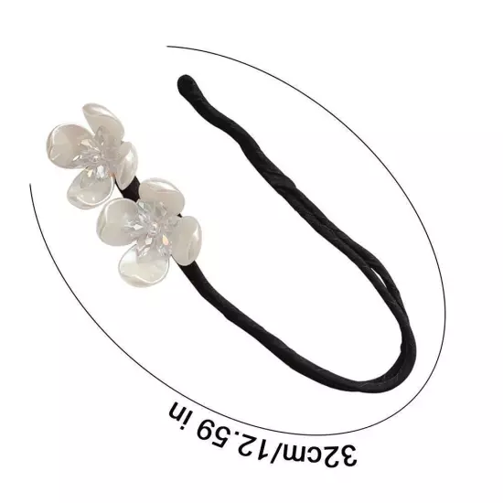 Women Flower Pearl Hairpin Bun Maker Twist Headbands US Hair Accessories C4W7