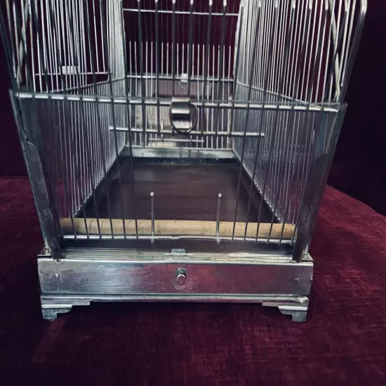 VINTAGE "HENDRYX" CHROME METAL BIRD CAGE-CIRCA 1950'S