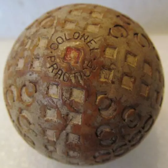 UNUSUAL DESIGNED COVER-COLONEL PRACTICE GOLF BALL CIRCA 1920 VERY RARE