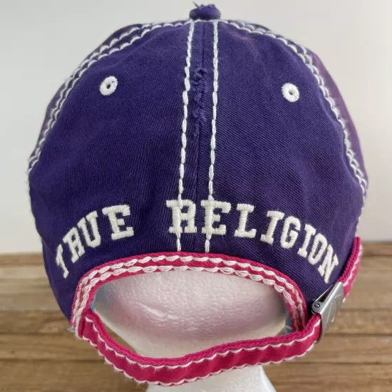 True Religion Hat Buddha Multi Colored Distressed Cap Adjustable Rare Colors