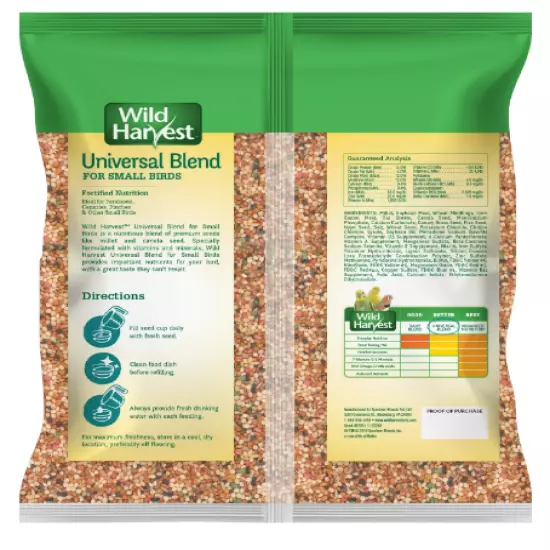 Wild Harvest Universal Blend Premium Small Birds Seed, 3 lbs - NEW