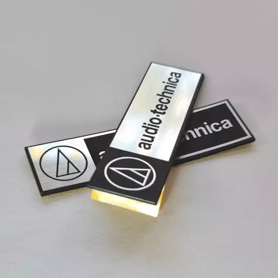 Audio Technica - Sticker Case Badge Decal - Chrome Reflective - Two Emblems