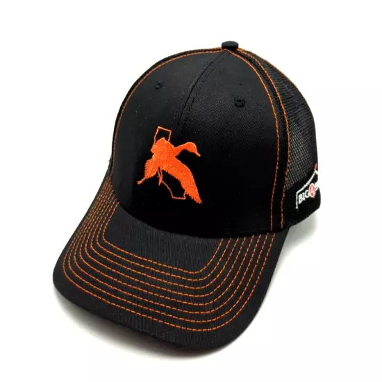 CALIFORNIA WATERFOWL hat black adjustable cap - mesh back orange logo