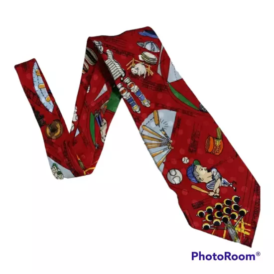 Nicole Miller 1992 Men's Collectible Baseball Game Necktie 58" 100% Silk 