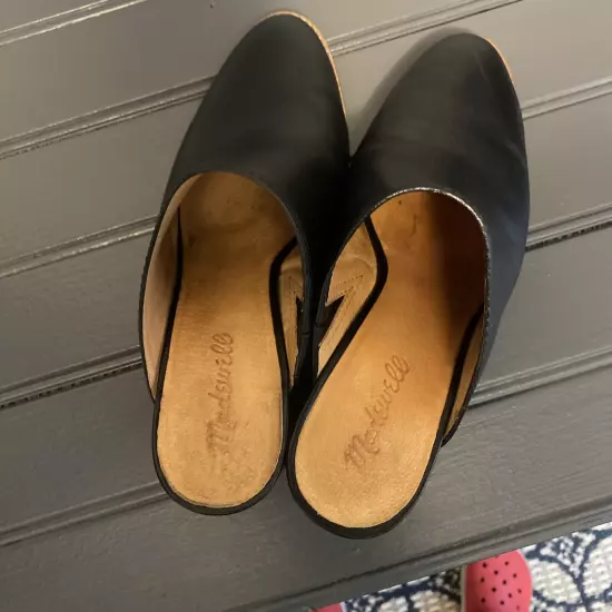 Madewell Womens Sz 7 Tan Black Leather Clogs